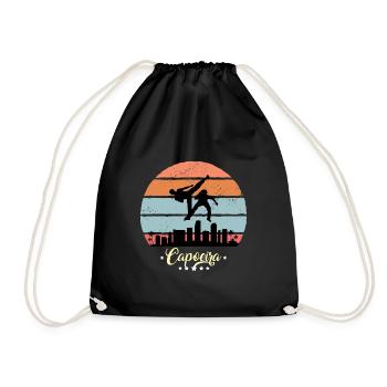 Capoeira Vintage Retro Sunset Sports - Drawstring Bag - black - Front