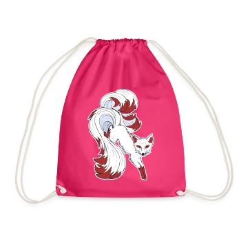Nine-tailed fox - Drawstring Bag - fuchsia - Front