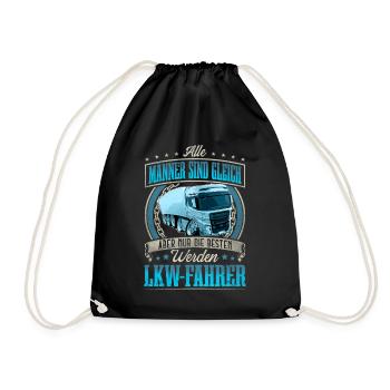 LKW Fahrer - Turnbeutel - Schwarz - Vorne