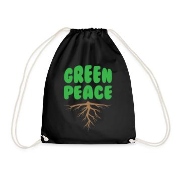 Green Peace Nature - Drawstring Bag - black - Front