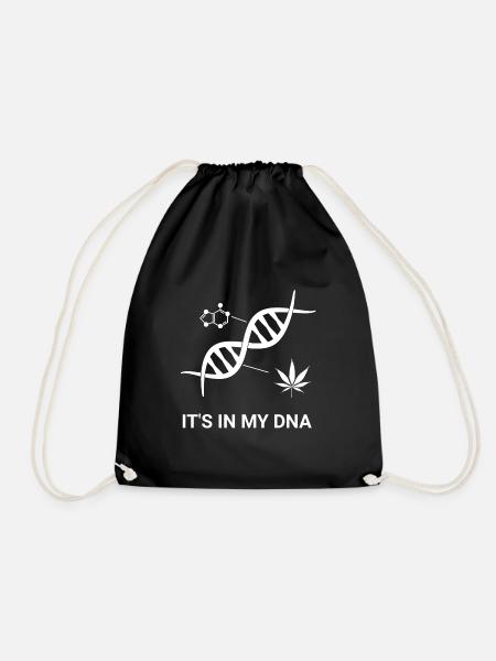 Cannabis Blatt DNA - Turnbeutel - Schwarz