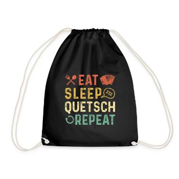 Eat Sleep Repeat, Steirische Harmonika Quetschn - Turnbeutel - Schwarz - Vorne