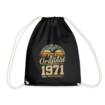 53 Year 1971 Birthday Gift Limited Edition - Drawstring Bag - black - Front