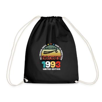 31 Years Old Made In 1993 Vintage February 1993 - Drawstring Bag - black - Front
