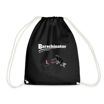 Barschinator - Perch Fishing - Fishyworm - Drawstring Bag - black - Front