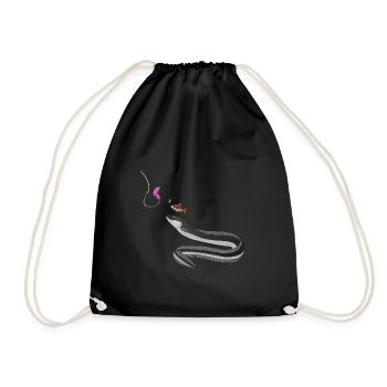 Aalrounder - Fishyworm - Eel Fishing - Drawstring Bag - black - Front