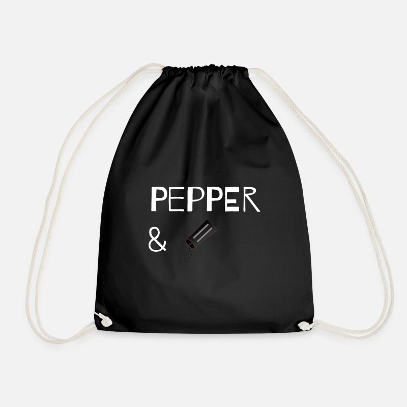 Partnerhirt - Pepper White, Like salt and pepper - Drawstring Bag - black