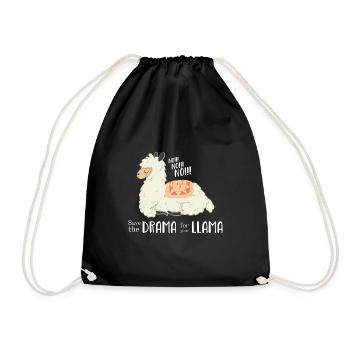 Save the Drama for you Llama White - Turnbeutel - Schwarz - Vorne