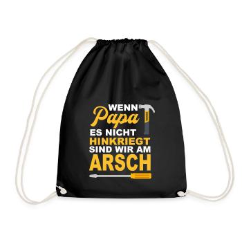 Père, papa, fête des pères, - Sac de sport léger - noir - Devant