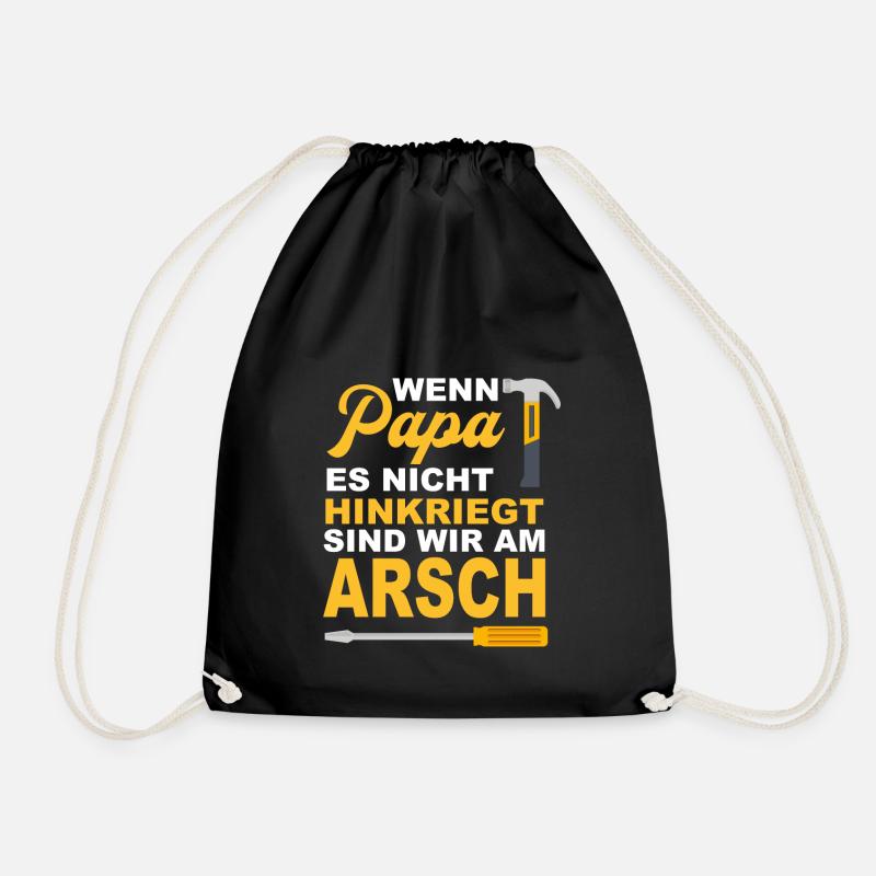 Vater, Papa, Vatertag, - Turnbeutel - Schwarz