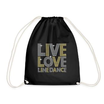 Line Dance Dancing Tanzen Tanz Country Geschenk - Turnbeutel - Schwarz - Vorne