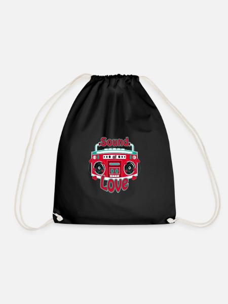 Sound of love - sound of love! - Drawstring Bag - black