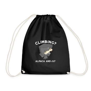 Climbing Alpaca Climbing Alpaca Outdoor Gift - Drawstring Bag - black - Front
