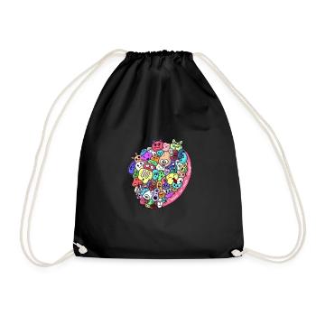 griffonnage - Sac de sport léger - noir - Devant