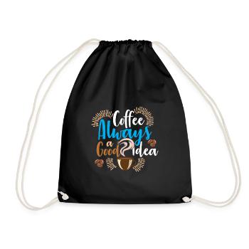 coffee gift idea - Drawstring Bag - black - Front
