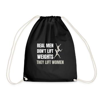 Les vrais hommes soulèvent les femmes | Danseur de ballet - Sac de sport léger - noir - Devant