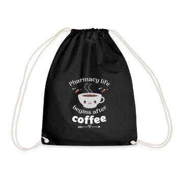 Pharmacist pharmacy student coffee lover - Drawstring Bag - black - Front