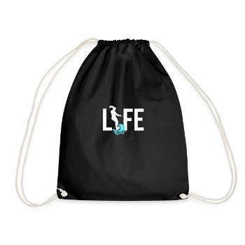 Water Skiing Is Life | Water Skiing Gifts - Drawstring Bag - black - Front