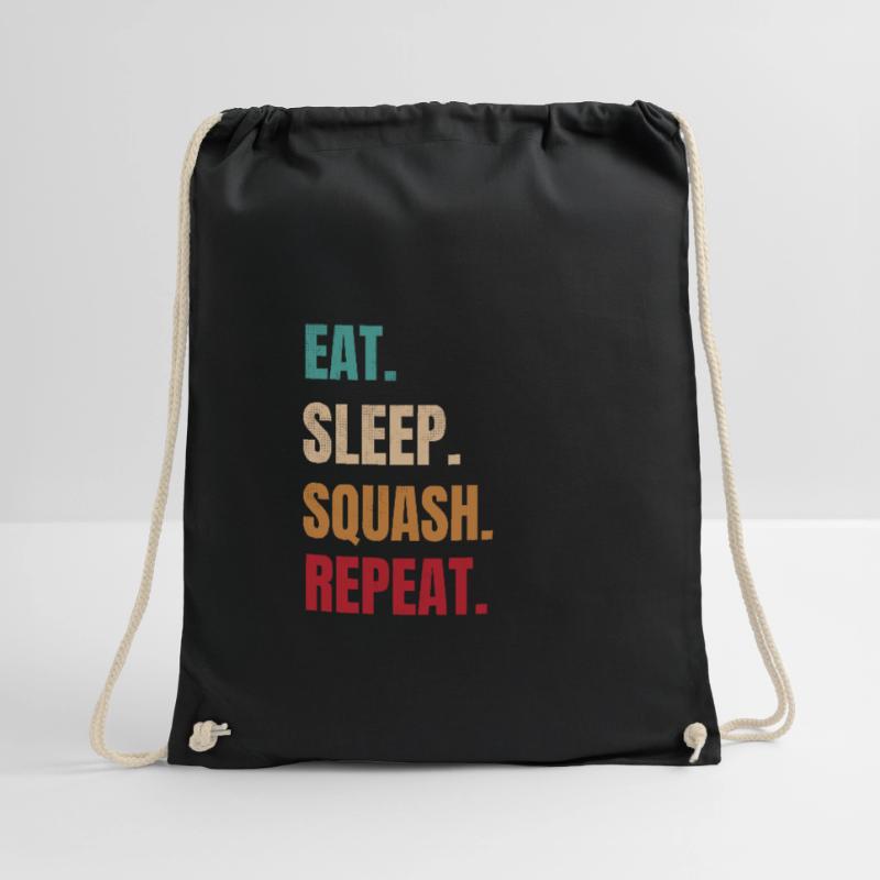 Eat Sleep Squash Repeat Squash Player Squash Coach Drawstring Bag