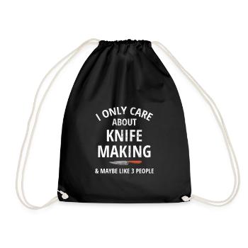 Knife Makers Gift Cutlery Knife Making - Drawstring Bag - black - Front