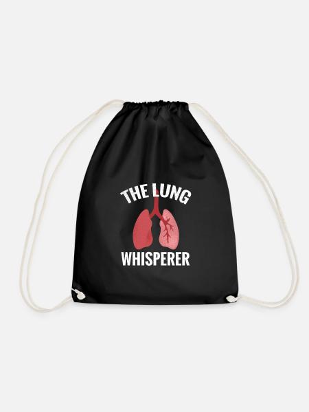 Atemtherapeut Geschenkidee | Atemtherapie Lungen - Turnbeutel - Schwarz