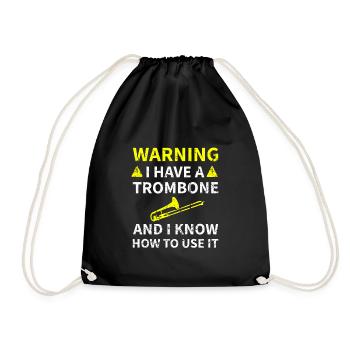 Gift for trombone player | Trombone trombone - Drawstring Bag - black - Front