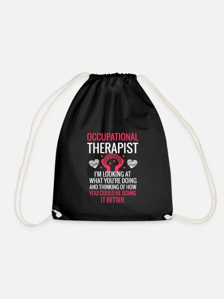 Occupational therapist gift | Occupational therapy therapist - Drawstring Bag - black