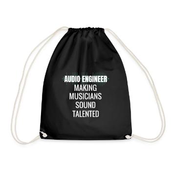 Toningenieur Tontechniker Sound Engineer Geschenk - Turnbeutel - Schwarz - Vorne