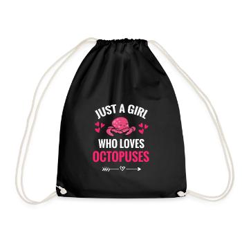 Octopus Gifts For Women | Octopus squid - Drawstring Bag - black - Front