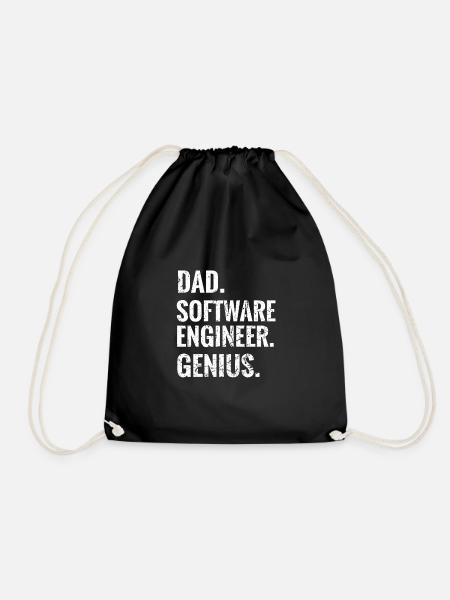 Software Engineer Dad Gift Software Engineer - Drawstring Bag - black