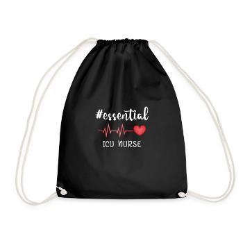 ICU Nurse Intensive Care Intensive Care - Drawstring Bag - black - Front