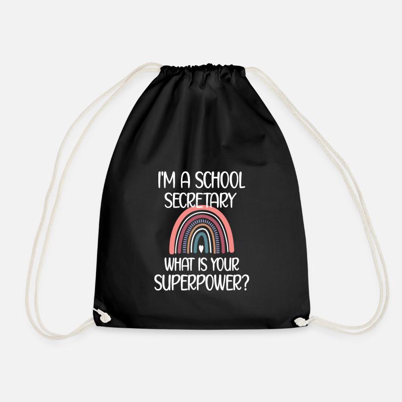 School Secretary School Secretariat Office Workers - Drawstring Bag - black