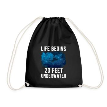 Divers Recreational divers Underwater diving diving device - Drawstring Bag - black - Front