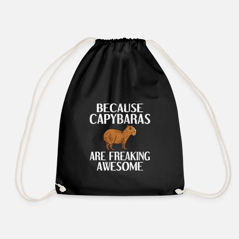 Capybara Geschenk Wasserschwein Nagetier Carpincho - Turnbeutel - Schwarz