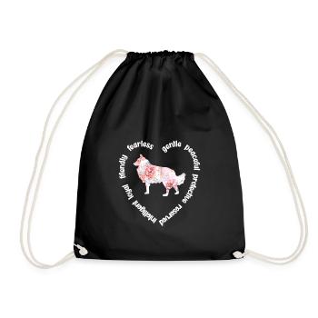 Longhair Collie Lover Collie Mama - Drawstring Bag - black - Front