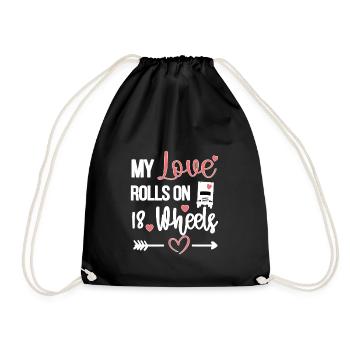 Truck driver Wife Girlfriend Truck driver Wife - Drawstring Bag - black - Front