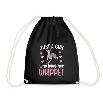 Whippet girl Whippet lover Whippet mom - Drawstring Bag - black - Front