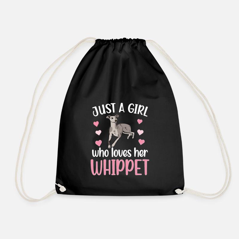 Whippet Mädchen Whippet Liebhaberin Whippet Mama - Turnbeutel - Schwarz