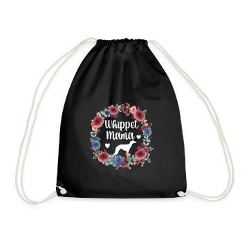 Whippet Mama Whippet Dog owner Whippet Mom - Drawstring Bag - black - Front