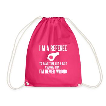 Schiedsrichter Papa Referee Unparteiischer Schiri - Turnbeutel - Fuchsia - Vorne
