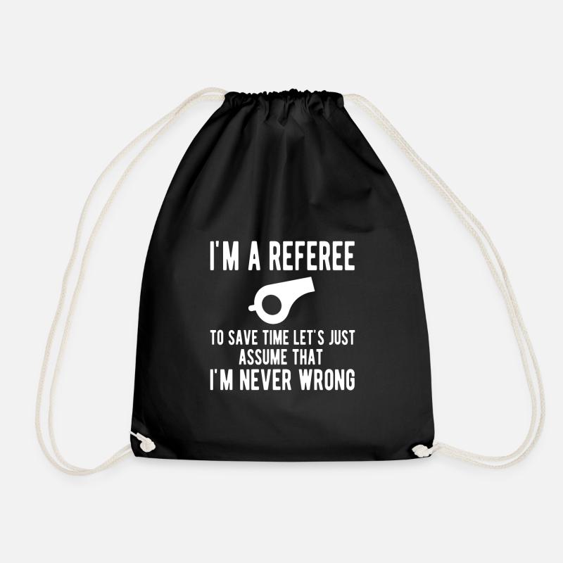 Referee Papa Referee Impartial Shiri - Drawstring Bag - black