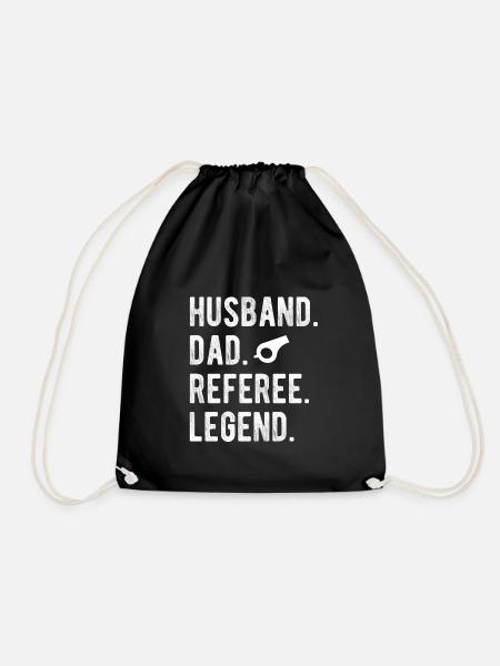 Referee Husband Papa Referee Impartial - Drawstring Bag - black