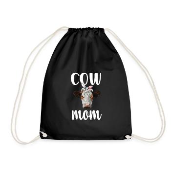 Cow Mom Cow Lover Cow Owner Cow Farmer - Drawstring Bag - black - Front