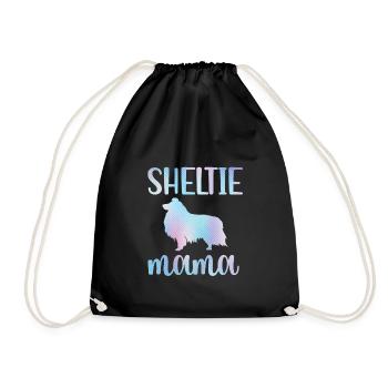 Sheltie Mama Shetland Sheepdog Dog Owner - Drawstring Bag - black - Front
