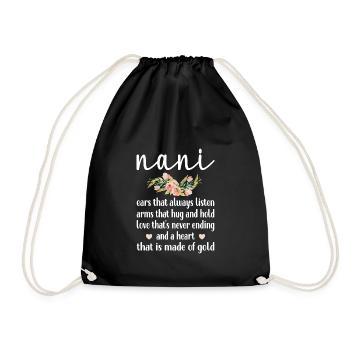 Beste Nani Oma Muttertag Geschenk Nani Großmutter - Turnbeutel - Schwarz - Vorne