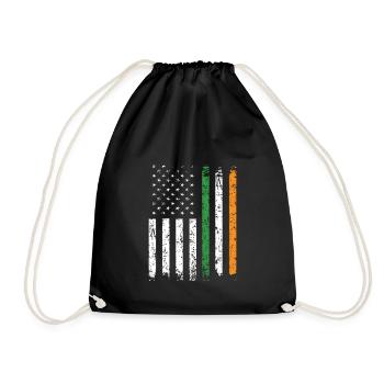 Moitié irlandais moitié américain Usa Irlande Drapeau irlandais - Sac de sport léger - noir - Devant
