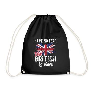Brite Großbritannien Herkunft Britische Flagge - Turnbeutel - Schwarz - Vorne