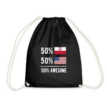 Demi-pôle Moitié Américain Usa Pologne Drapeau - Sac de sport léger - noir - Devant