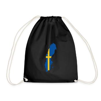 Suédois Suède Drapeau Racines suédoises - Sac de sport léger - noir - Devant