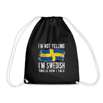 Schwede Schweden Herkunft Schwedische Flagge - Turnbeutel - Schwarz - Vorne